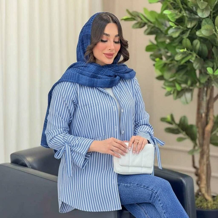 شومیز زنانه شیما - جنس : نخی خنک تابستانه - رنگبندی - فری سایز