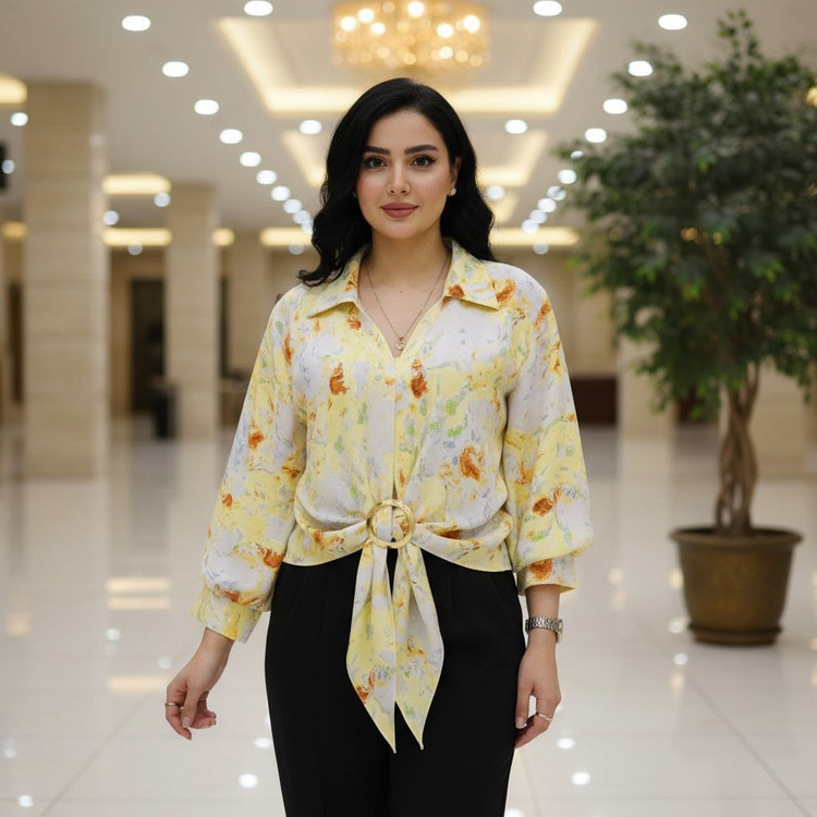 شومیز گره ای الیزه جنس : الیزه درجه یک فری سایز رنگ بندی زنانه