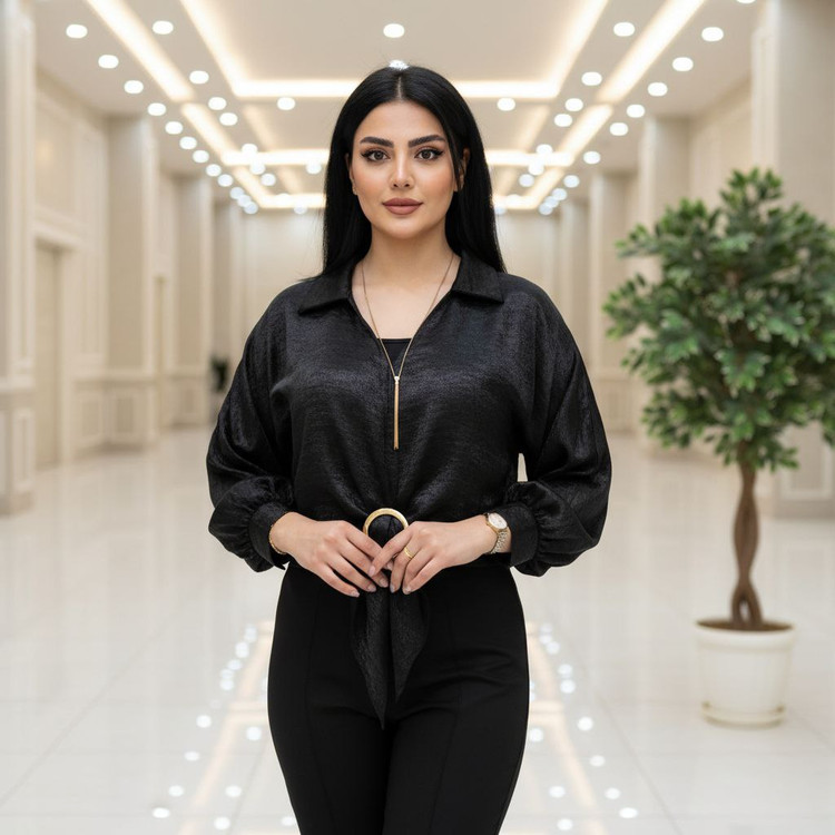 شومیز گره ای الیزه جنس : الیزه درجه یک فری سایز رنگ بندی زنانه