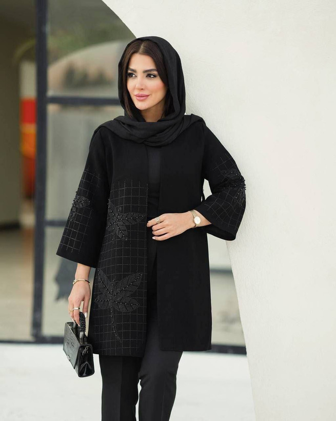 مانتو ریماشیده مزون دوز جنس: مازراتی درجه1 مشکی سایزبندی زنانه