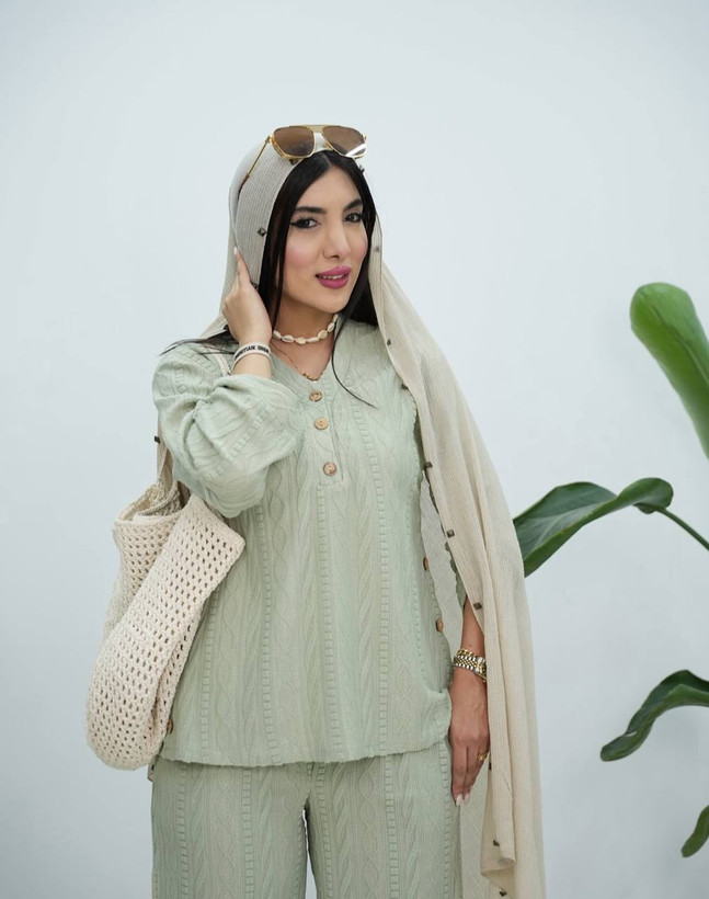 تونیک شلوار پریزاد جنس : مراکشی کرم فری سایز زنانه