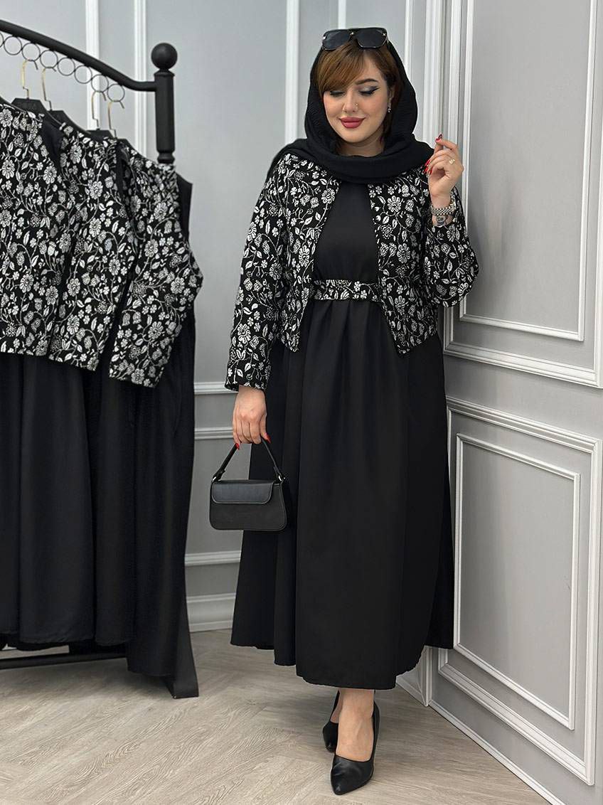 ست کژال جنس : سارافون کرپ شنی و رویه تافته تک رنگ فری سایز زنانه