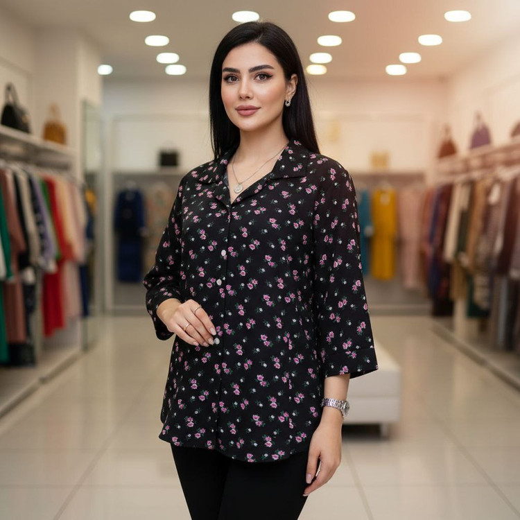 شومیز باکسی جنس : الیزه رنگبندی فری سایز زنانه
