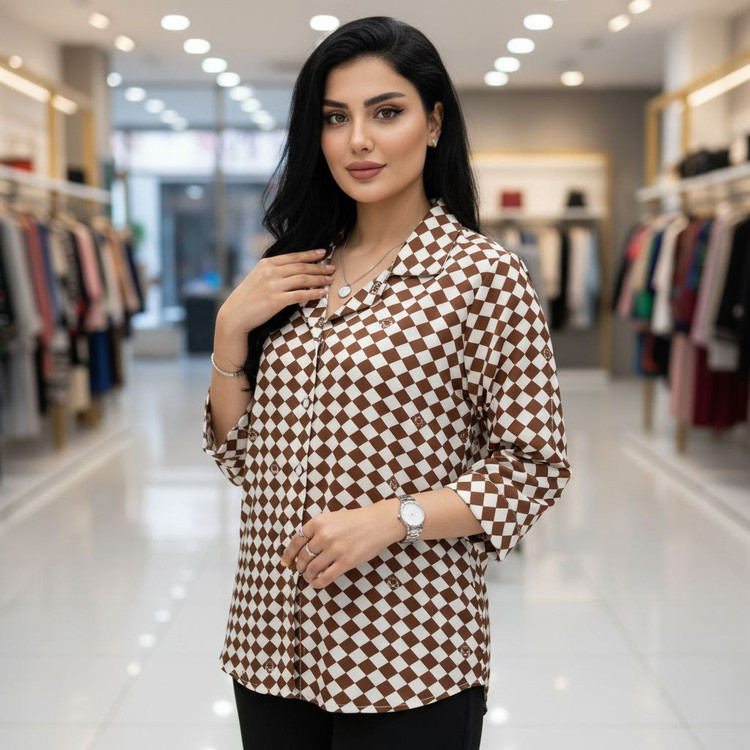 شومیز باکسی جنس : الیزه رنگبندی فری سایز زنانه