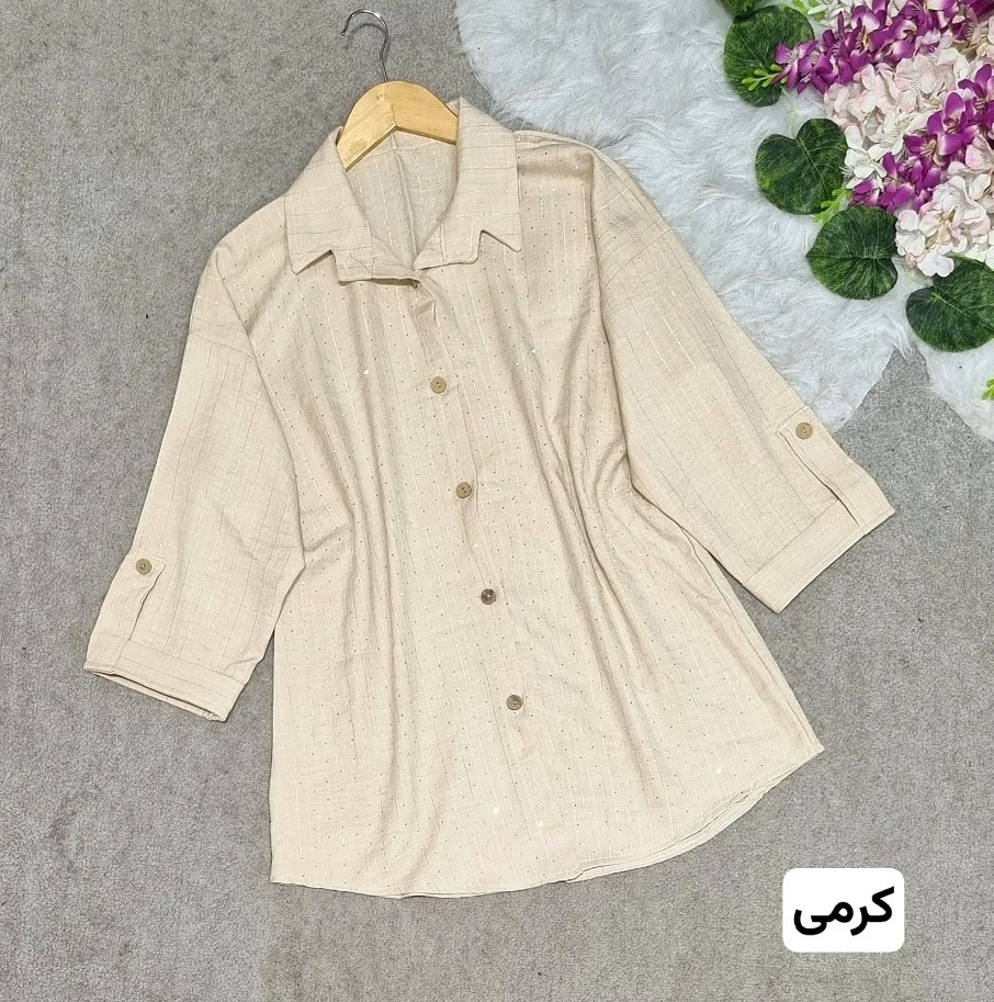 شومیز کامل نگین کاری  جنس: شانتون دیپلمات درجه1  ابی - سورمه - مشکی - نسکافه - کرمی - یشمی فری سایز زنانه