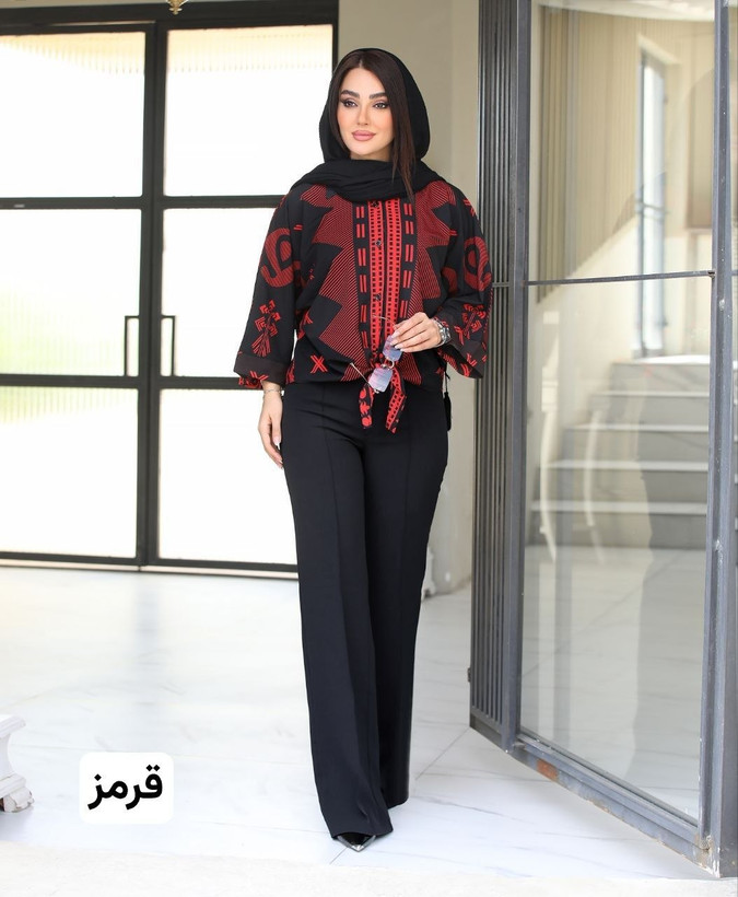 شومیز سنبل جنس: بوگاتی ابی - قرمز - کاربنی - کرمی - یشمی فری سایز زنانه