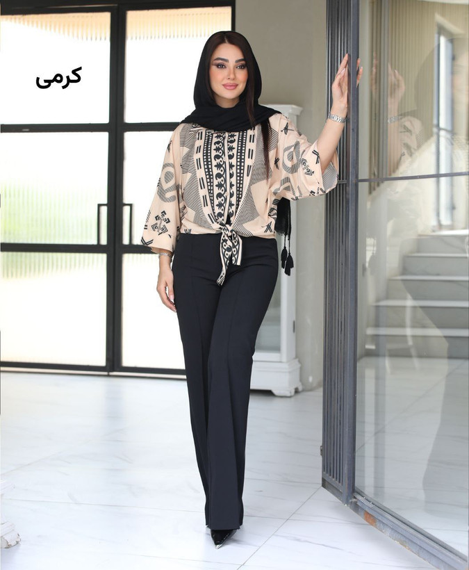 شومیز سنبل جنس: بوگاتی ابی - قرمز - کاربنی - کرمی - یشمی فری سایز زنانه