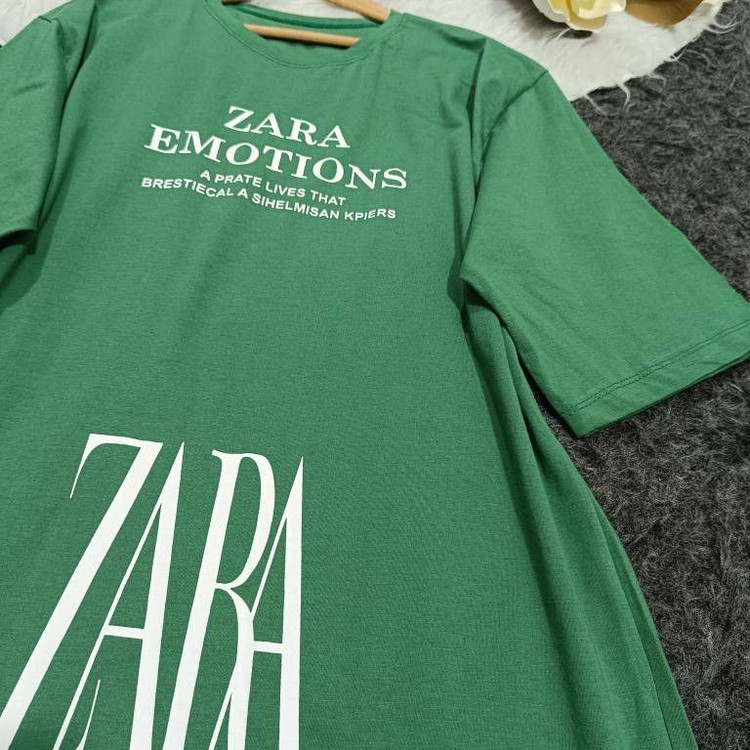 تیشرت ZARA جنس : نخ پنبه اعلا سرخابی - مشکی - قرمز - کرم - سبز - خردلی - کالباسی - سفید - فری سایز زنانه