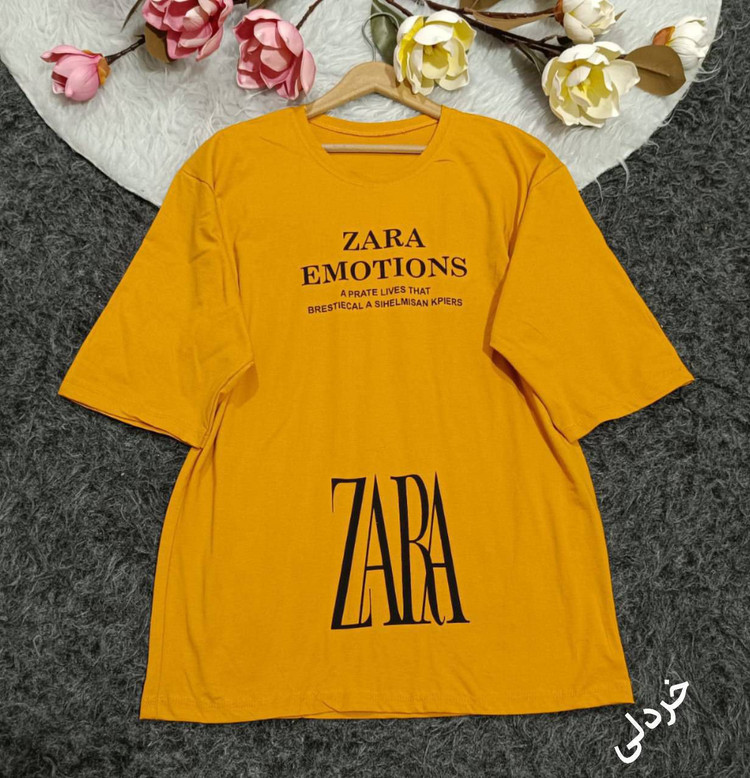 تیشرت ZARA جنس : نخ پنبه اعلا سرخابی - مشکی - قرمز - کرم - سبز - خردلی - کالباسی - سفید - فری سایز زنانه