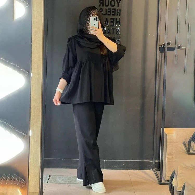 دوتیکه زنانه عروسکی - 👚جنس : لینن - رنگبندی - فری سایز