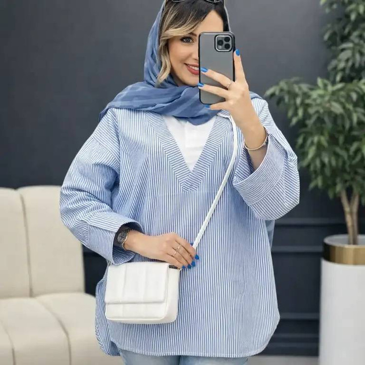 شومیز زنانه مانتویی شایلی- 🧵جنس : تترون نخ اعلا - فری سایز- رنگبندی : ژورنال