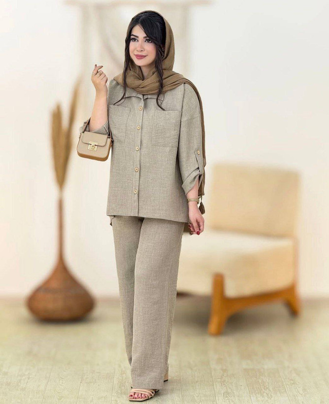 ست زنانه یاسی بانو - جنس : شانتون باکیفیت - فری سایز