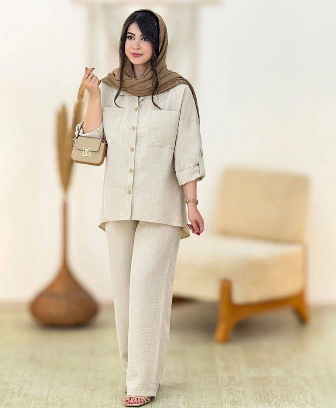 ست زنانه یاسی بانو - جنس : شانتون باکیفیت - فری سایز