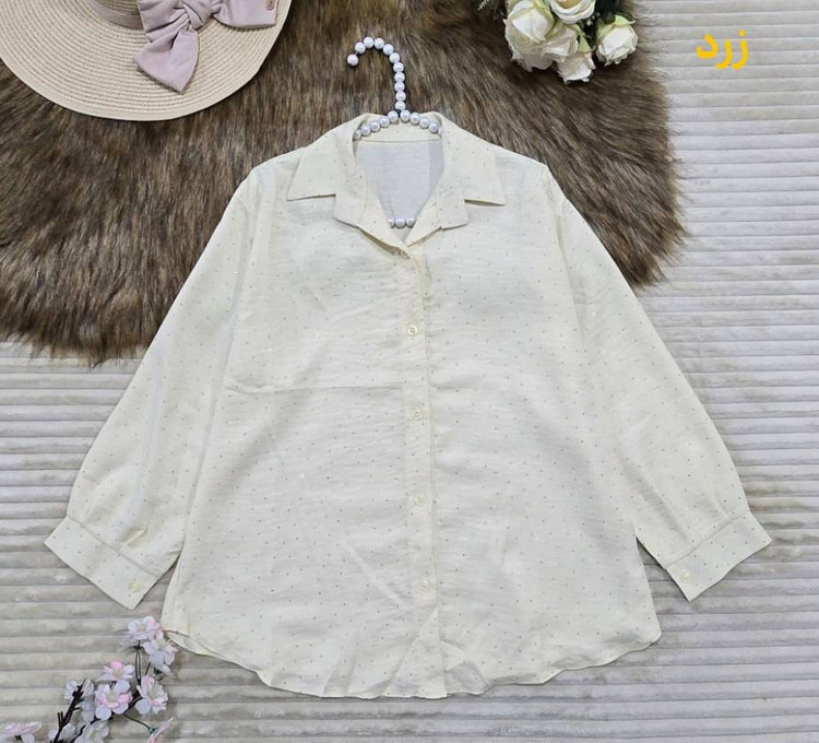 شومیز مانتویی بابونه 🧵جنس کرسپو نگین دار اعلا و درجه یک مشکی, سفید, سبز دریایی, صورتی, زرد, آبی فری سایز زنانه