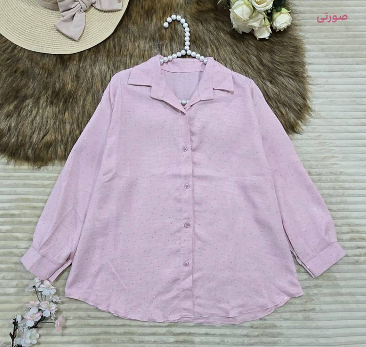 شومیز مانتویی بابونه 🧵جنس کرسپو نگین دار اعلا و درجه یک مشکی, سفید, سبز دریایی, صورتی, زرد, آبی فری سایز زنانه