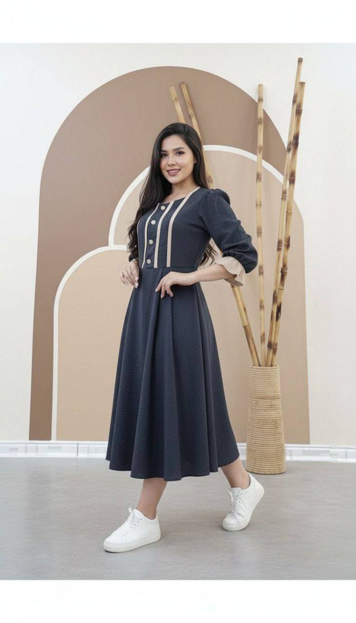 پیراهن ژیلا جنس : شانتون +خرجکار مازراتی : مشکی, شکلاتی, کرمی, استخوانی, طوسی تیره, بنتون, طوسی روشن, سورمه ای تیره, آبی کاربنی فری سایز زنانه