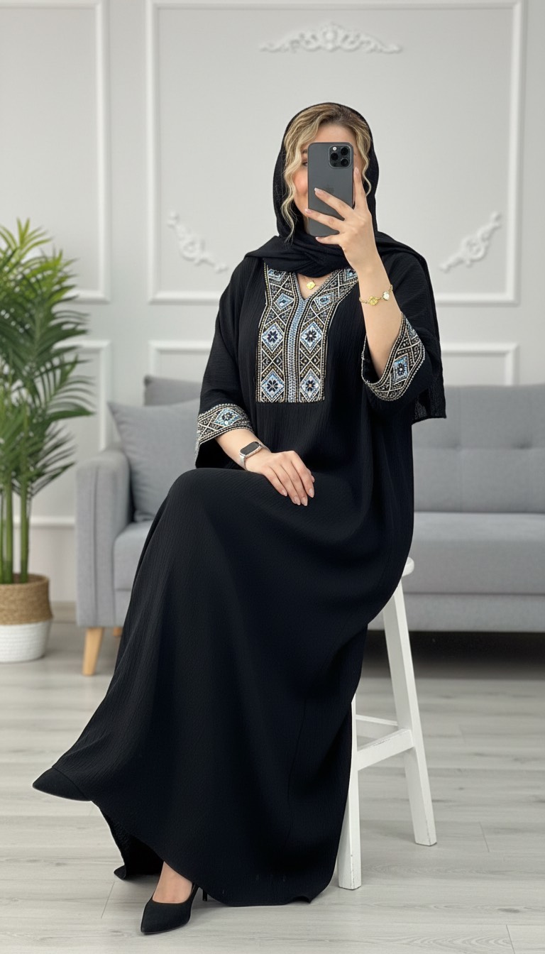 عبا سنتی جنس : ابروبادی اعلا فری سایز زنانه مشکی