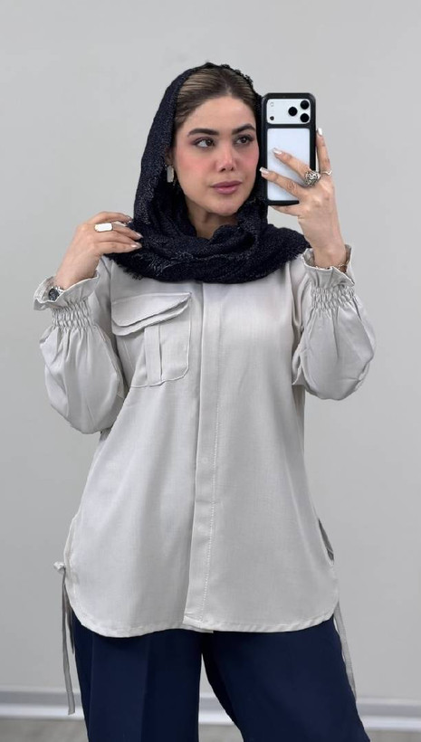 مانتو آستین کش جنس : بزیاق اعلا مشکی, کرم, سورمه ای, قهوه ای, نسکافه ای فری سایز زنانه
