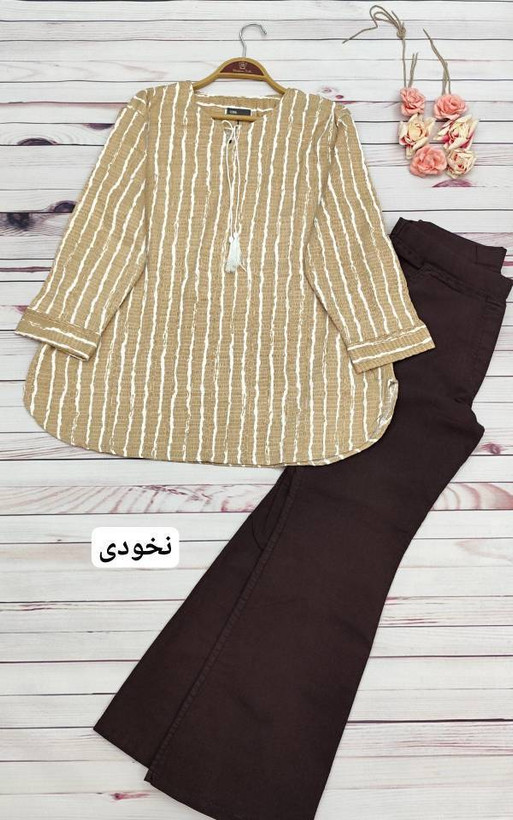 شومیز ترانه جنس : بیسکوییتی اعلا آبی, ذغالی, سورمه ای, بنتون, نخودی فری سایز زنانه