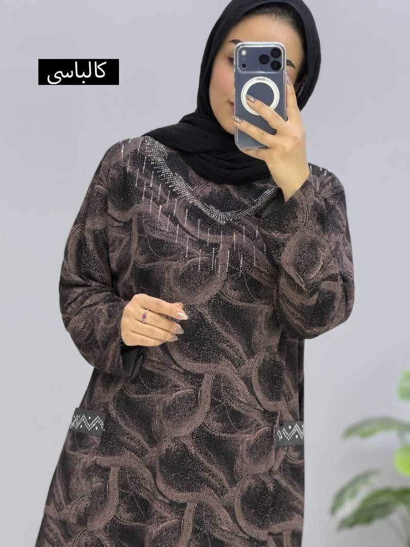 تونیک بلندشایسته جنس : ویکسوز کالباسی - نسکافه - طوسی - سرمه - زیتونی - فری سایز زنانه