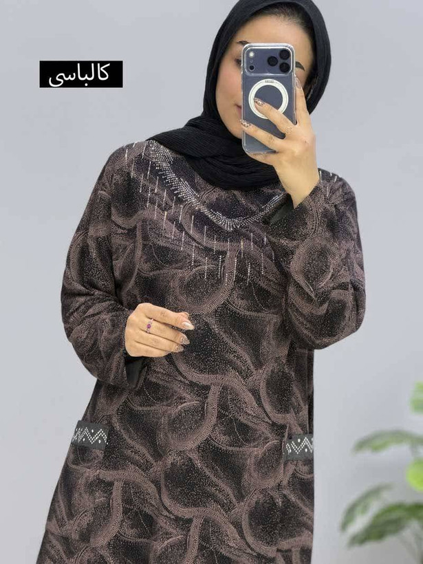 تونیک بلندشایسته جنس : ویکسوز کالباسی - نسکافه - طوسی - سرمه - زیتونی - فری سایز زنانه