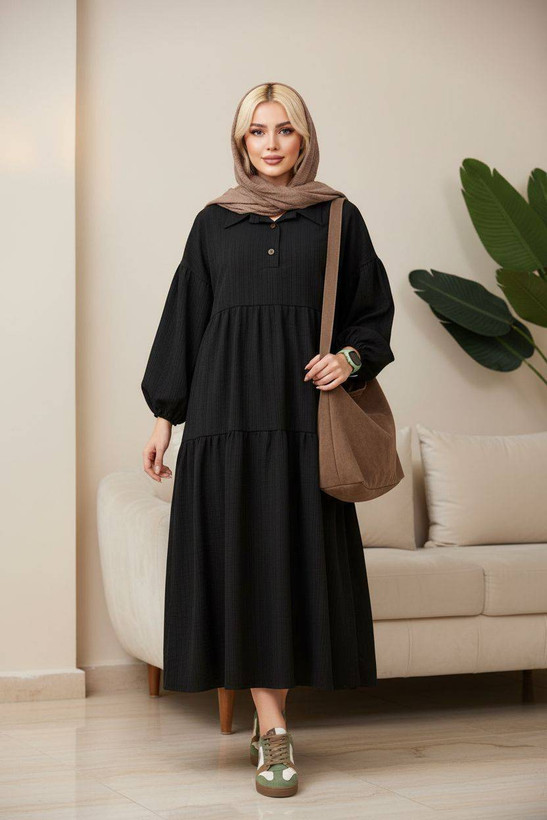 پیراهن مانتویی آرام جنس : کراش اعلا مشکی, استخوانی, سبز, کالباسی.تیره فری سایز زنانه