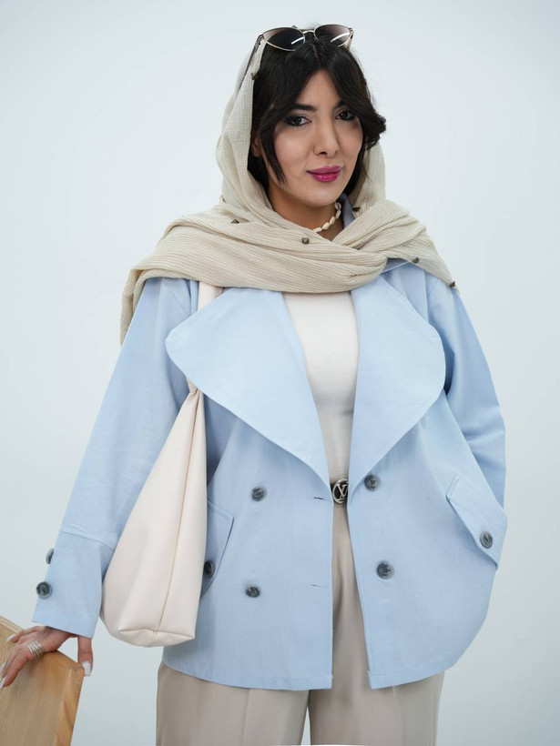 کت یقه انگلیسی لنین جنس : لنین نچرال مشکی, شکلاتی, سورمهای, صورتی, نسکافهای, آبی, پستهای فری سایز زنانه