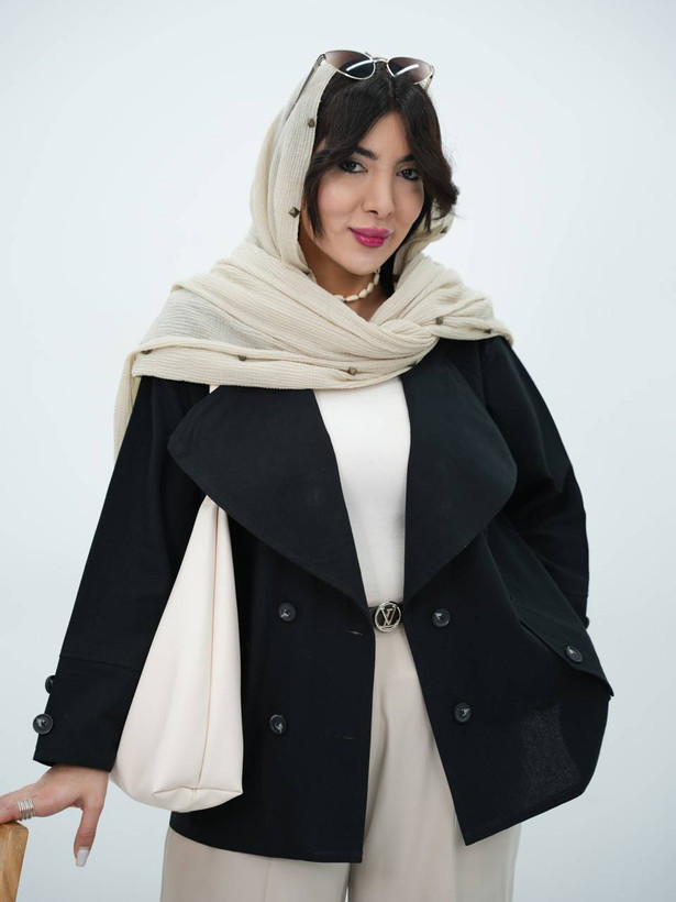 کت یقه انگلیسی لنین جنس : لنین نچرال مشکی, شکلاتی, سورمهای, صورتی, نسکافهای, آبی, پستهای فری سایز زنانه