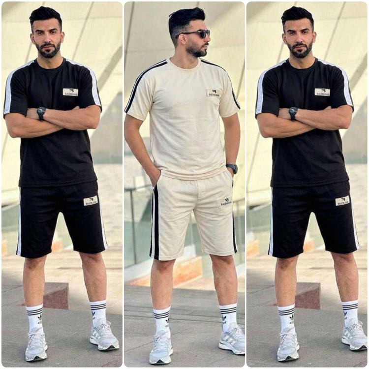 ست مردانه Balenciaga جنس : پنبه گلکسی مشکی, کرم سایزبندی مردانه