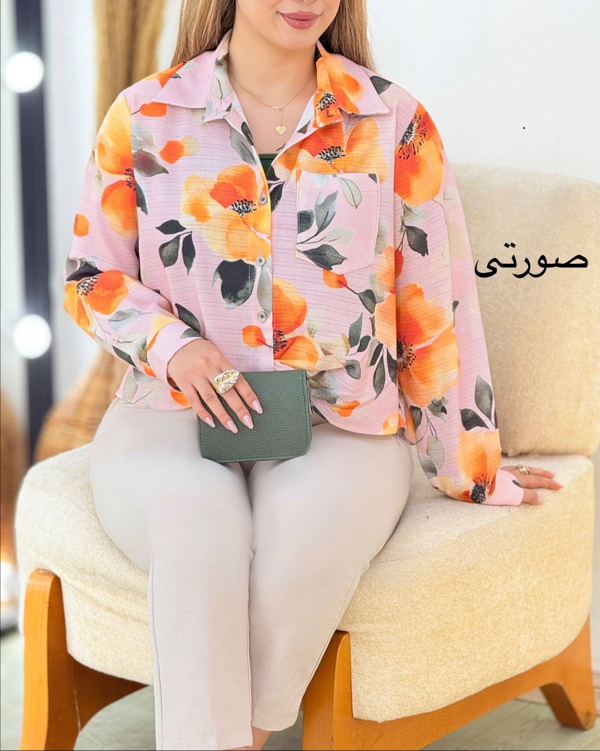 شومیز نازارگل جنس : نخی وارداتی بسیار با کیفیت مشکی, سبز, صورتی, آبی تیره, موکا, ابی روشن فری سایز زنانه