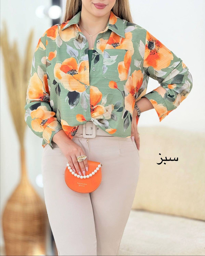 شومیز نازارگل جنس : نخی وارداتی بسیار با کیفیت مشکی, سبز, صورتی, آبی تیره, موکا, ابی روشن فری سایز زنانه