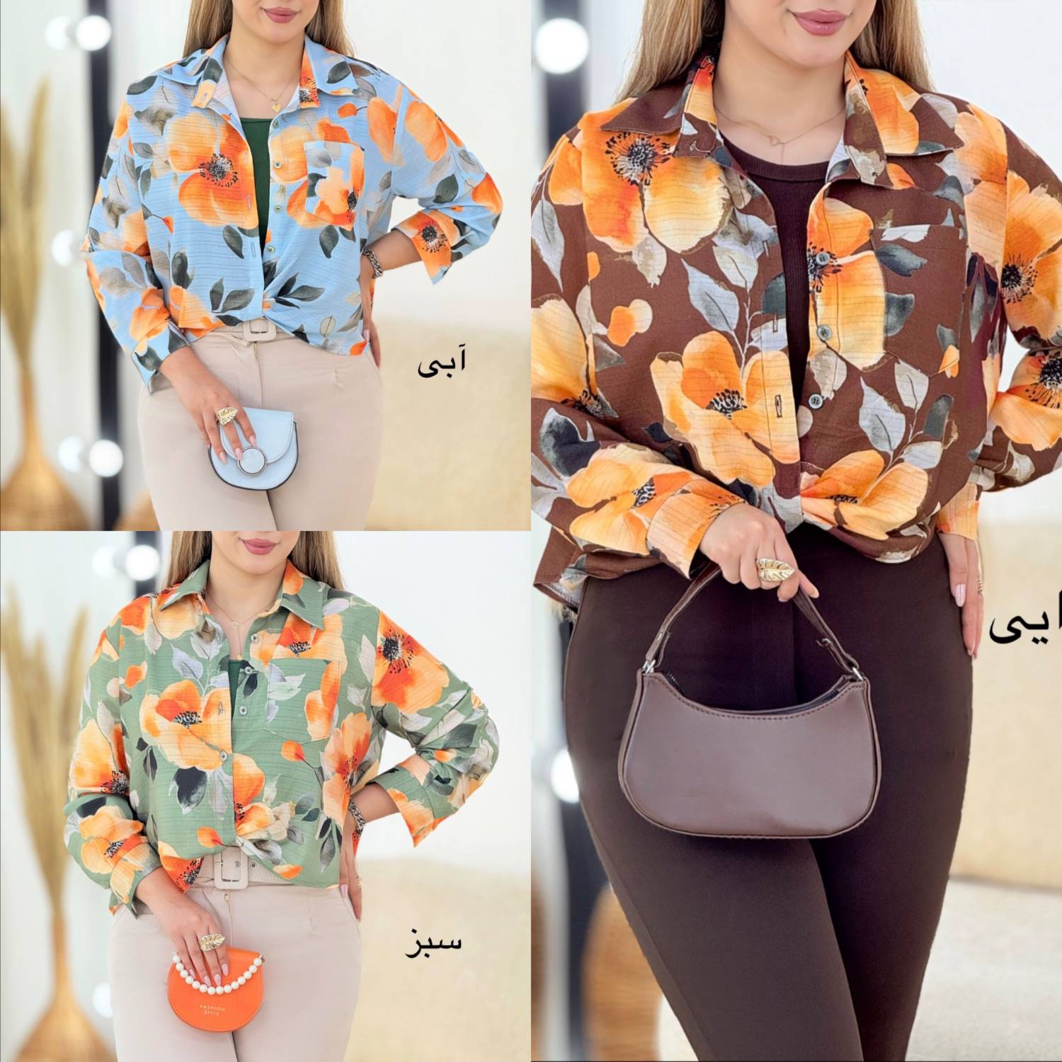 شومیز نازارگل جنس : نخی وارداتی بسیار با کیفیت مشکی, سبز, صورتی, آبی تیره, موکا, ابی روشن فری سایز زنانه