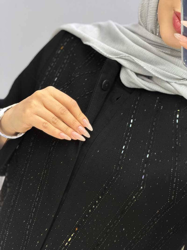 مانتو مزونی قواره داره شیوا جنس : شانتون اندونزی مشکی سایزبندی زنانه