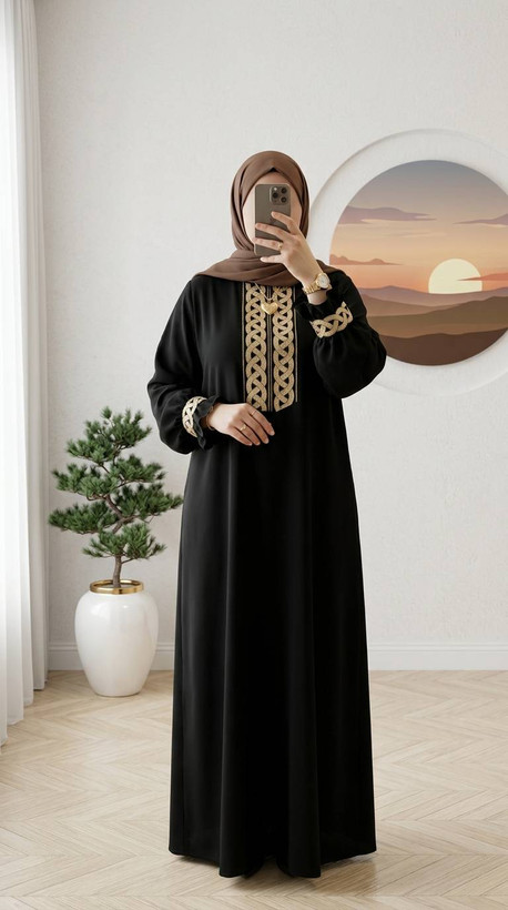 عبا ویژه محرم نورسما جنس : الیزه مشکی فری سایز زنانه