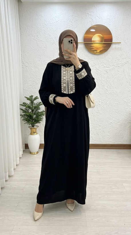 عبا ویژه محرم نورسما جنس : الیزه مشکی فری سایز زنانه