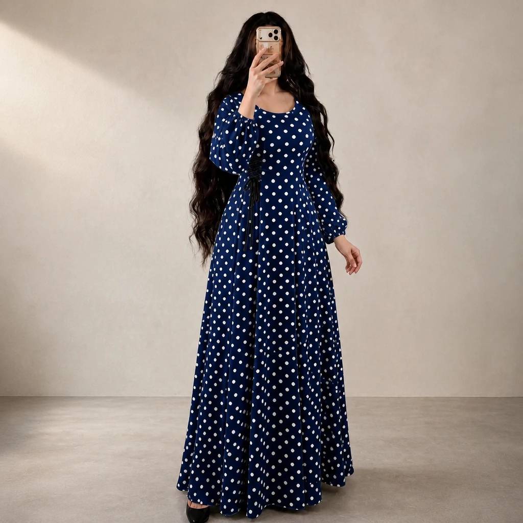 پیراهن بلند الناز جنس : الیزه سفید, سورمه ای تیره, مشکی درشت, مشکی ریز فری سایز زنانه