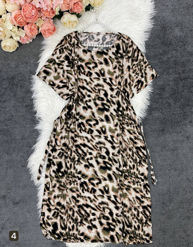 پیراهن نخی کمربنددار جنس : نخی اعلاء رنگبندی فری سایز تا 50 زنانه