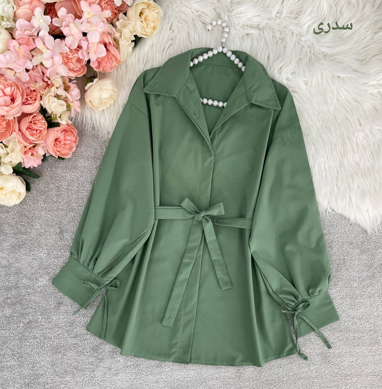 شومیز کمربند دار داکرون جنس : داکرون مشکی ، قهوه ای ، کله غازی ، زرشکی ، آبی ، سدری ، کاربنی ، سرمه ای فری سایز زنانه