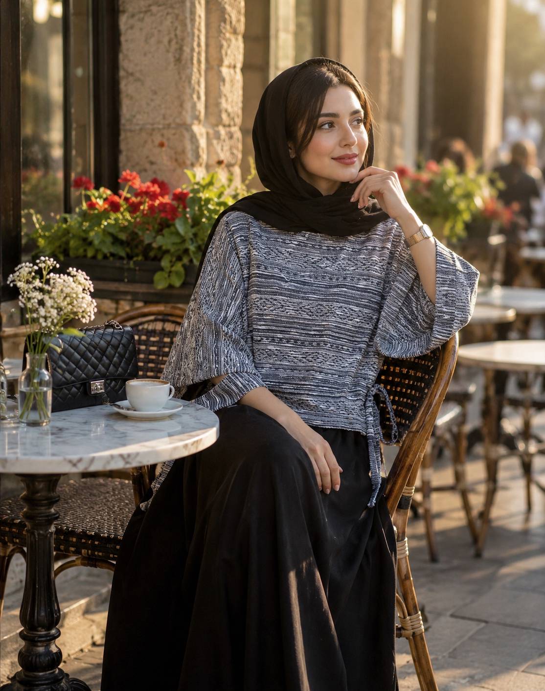 سارافون و رویه کیمونویی جنس : بوکله حصیری طوسی,  سبز,  سورمه ای,  قهوه ای فری سایز زنانه
