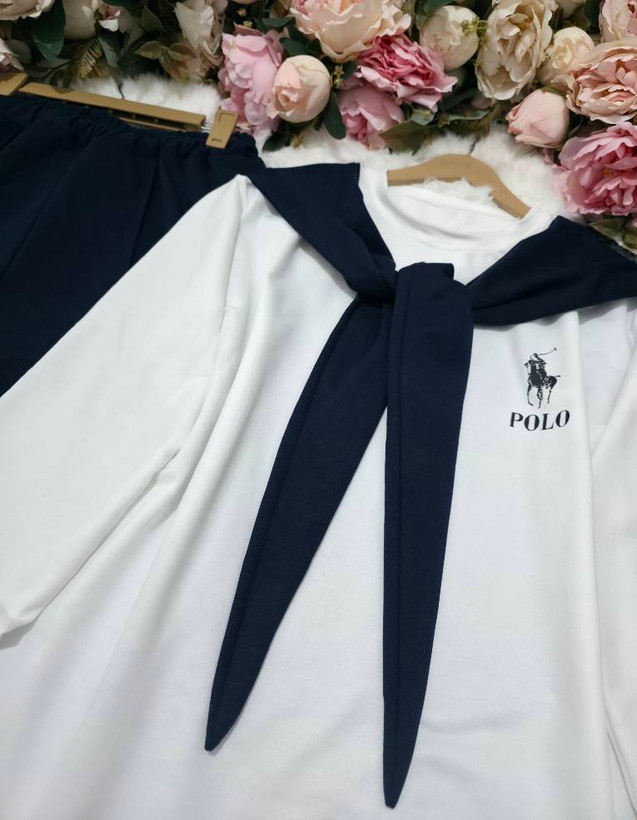 ست شالدار polo جنس : گلکسی نخ پنبه با کیفیت مشکی, زرشکی, صورتی, طوسی, سبز, سرمهای فری سایز زنانه