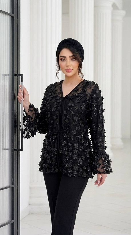 شومیز مجلسی شکوفه شومیز تک - ست شومیز شلوار - سایزبندی زنانه شناسه : #37586