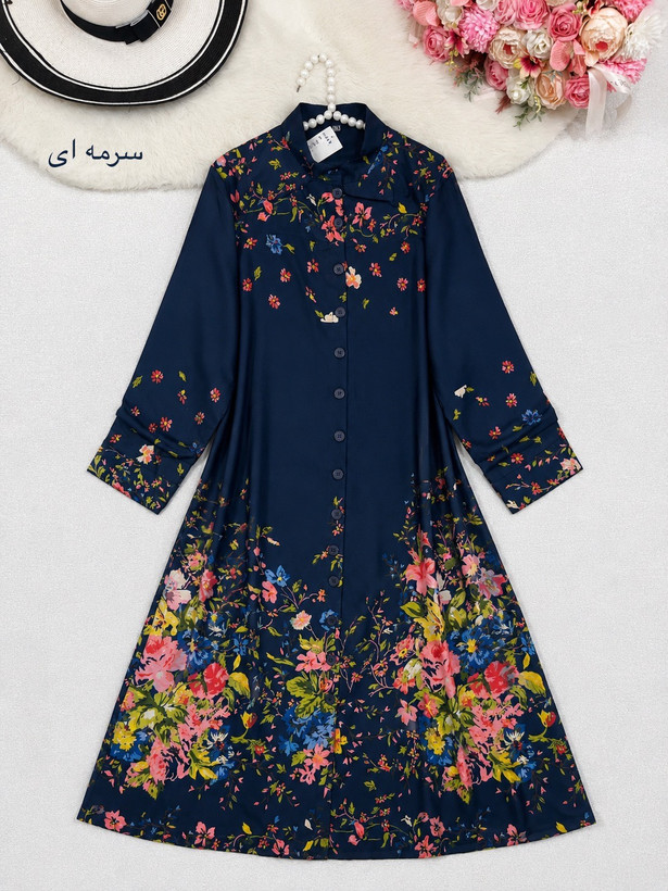 مانتو بلند آفتابگردون جنس : نخی ویسکوز اعلا مشکی, سرمه ای سایزبندی زنانه
